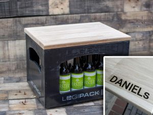 bierkisten sitzauflage gravur