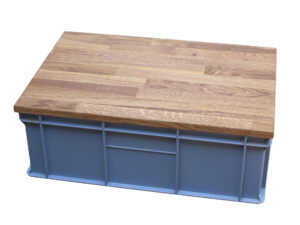 eurobox holzdeckel eiche natur 60x40 cm ge&ouml;lt